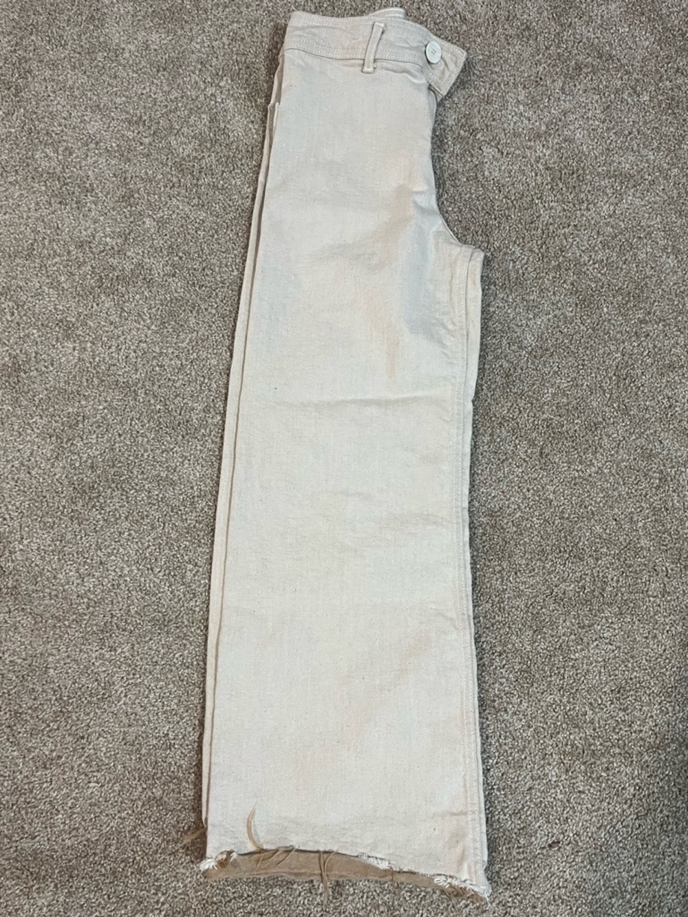Zara Wide Leg Jean in Cream